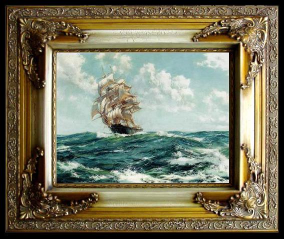framed  unknow artist Seascape, boats, ships and warships. 73, Ta051